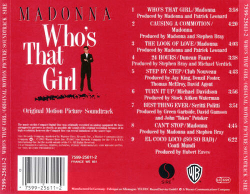 Madonna – Who's That Girl (Original Motion Picture Soundtrack)