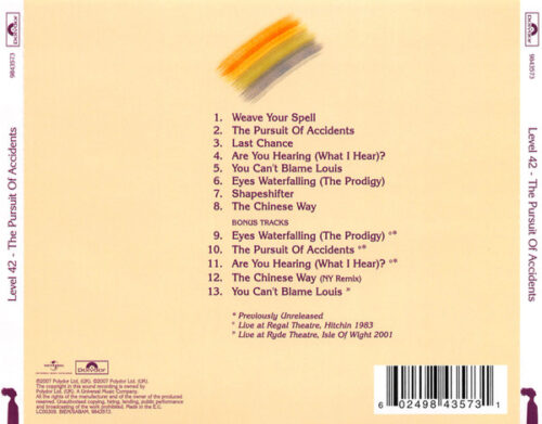 Level 42 – The Pursuit Of Accidents (Bonus Tracks)