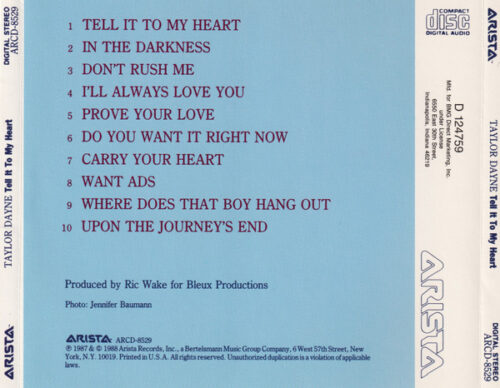 Taylor Dayne – Tell It To My Heart