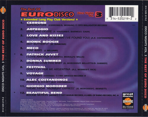 The Best Of Euro Disco (Disco Nights Vol. 3)