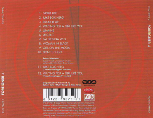 Foreigner – 4 (Bonus Tracks)