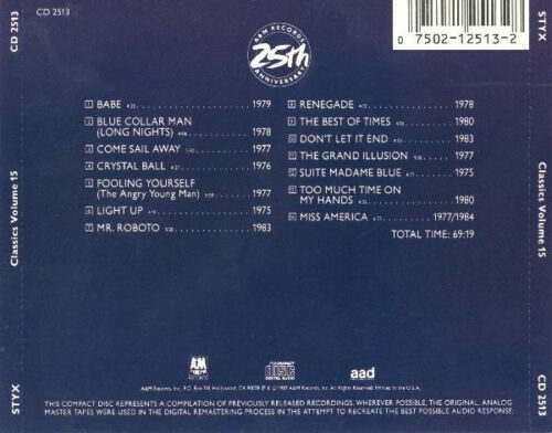Styx – Classics Volume 15