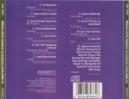 Mega Hits Dance Classics Volume 6